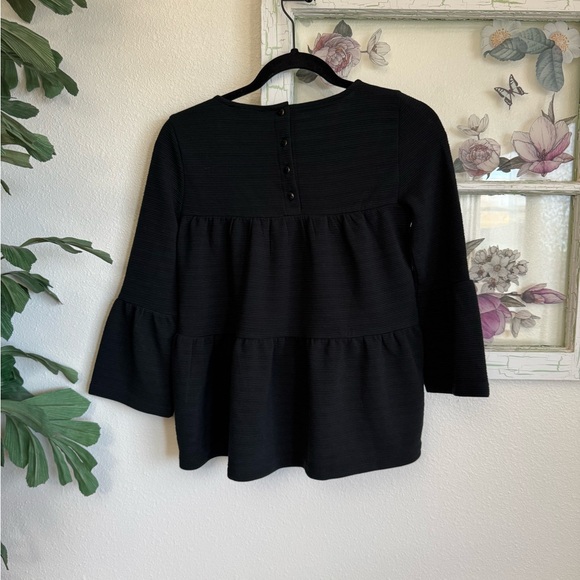 J.Crew Black Textured Peplum Top Women’s XXS NWT - Picture 4 of 5